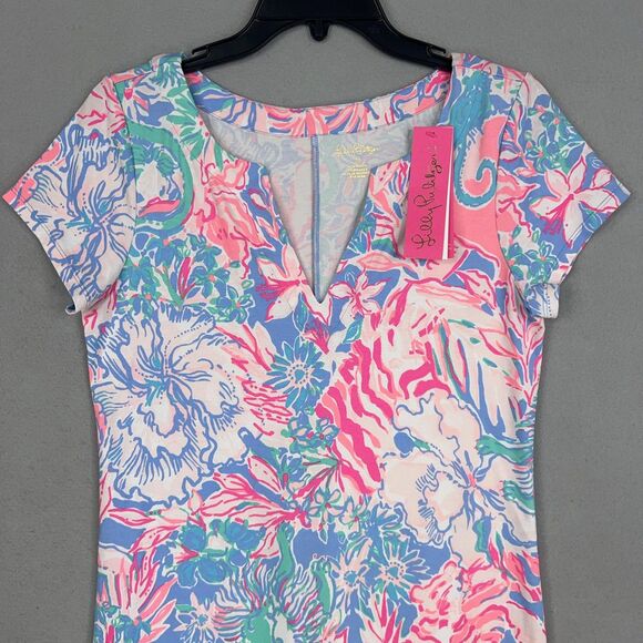 Lilly Pulitzer Dress Womens Medium Sophiletta UPF 50+  Blue Peri Resort Preppy - Picture 2 of 15